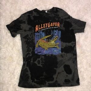 Men’s Black Wash Tie-Dye Graphic Short Sleeve Tee Shirt